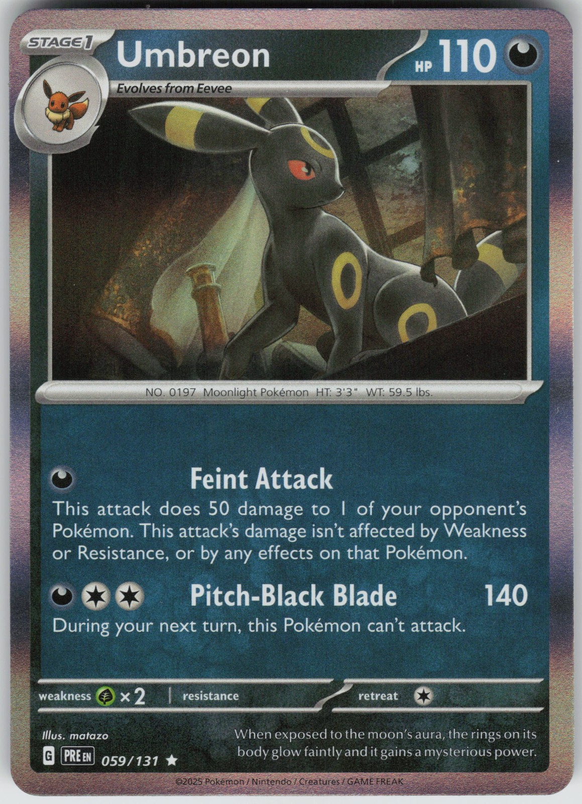 Umbreon Rare Reverse Holo SV: Prismatic Evolutions 059/131 Pokemon card NM