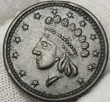 1864 Union Forever Civil War Token, Liberty With 13 Stars - CWT95