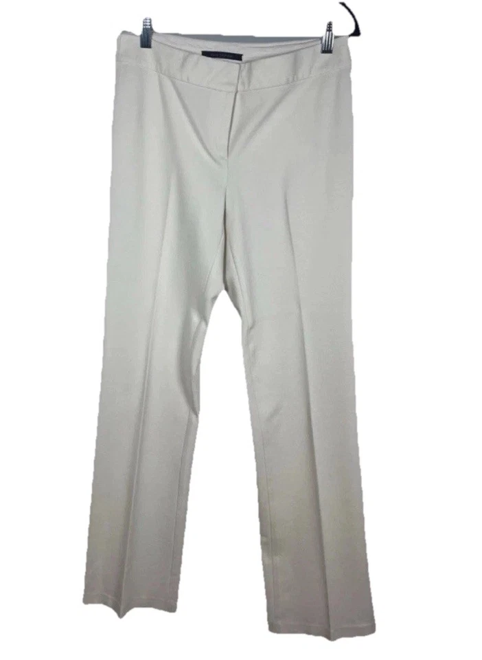 Pantalones acampanados Tahari talla 4 blanco roto ropa de trabajo a medida carrera minimalista chic Foto 2 de 4