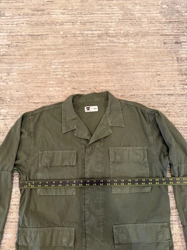 Tellason Jacket Mens Medium Green Cotton Military Field Utility Made In Italy image 18