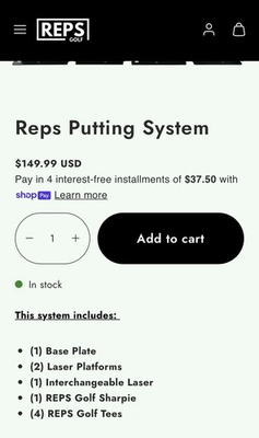 #ad REPS Putting System Golf $69.99