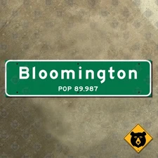 Bloomington Minnesota city limit population welcome highway road sign 24x6