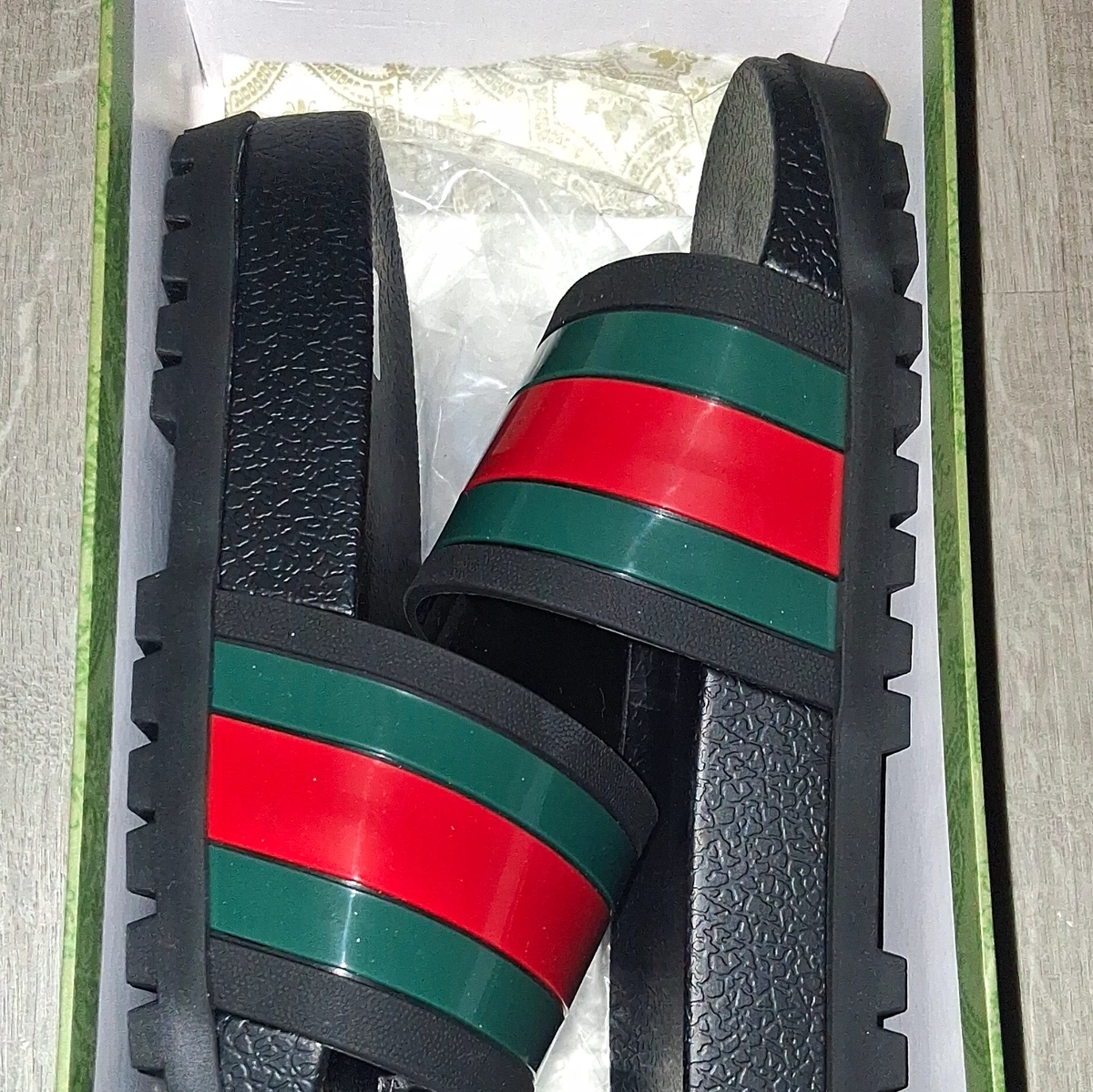 Gucci Men's Striped Flip Flop Sandals for sale | eBay
