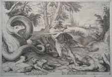Cadmos tue le Dragon - Hendrick Goltzius (1558-1617) - Gravure - c 1615