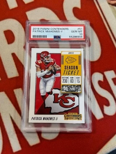 2018 Contenders PATRICK MAHOMES PSA 10 GEM MINT 2nd year low pop