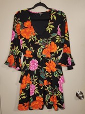 Express Floral Spring Flowers Womens Knee High Dress Size S