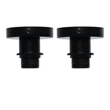 Image of Set of 2 Black Ceiling Mounted Single Flush Lights Lampholder For Easy Fit Shade