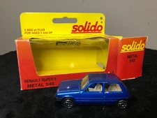 SOLIDO 1/43 #1211 Renault Super 5 Diecast Model Car, Blue