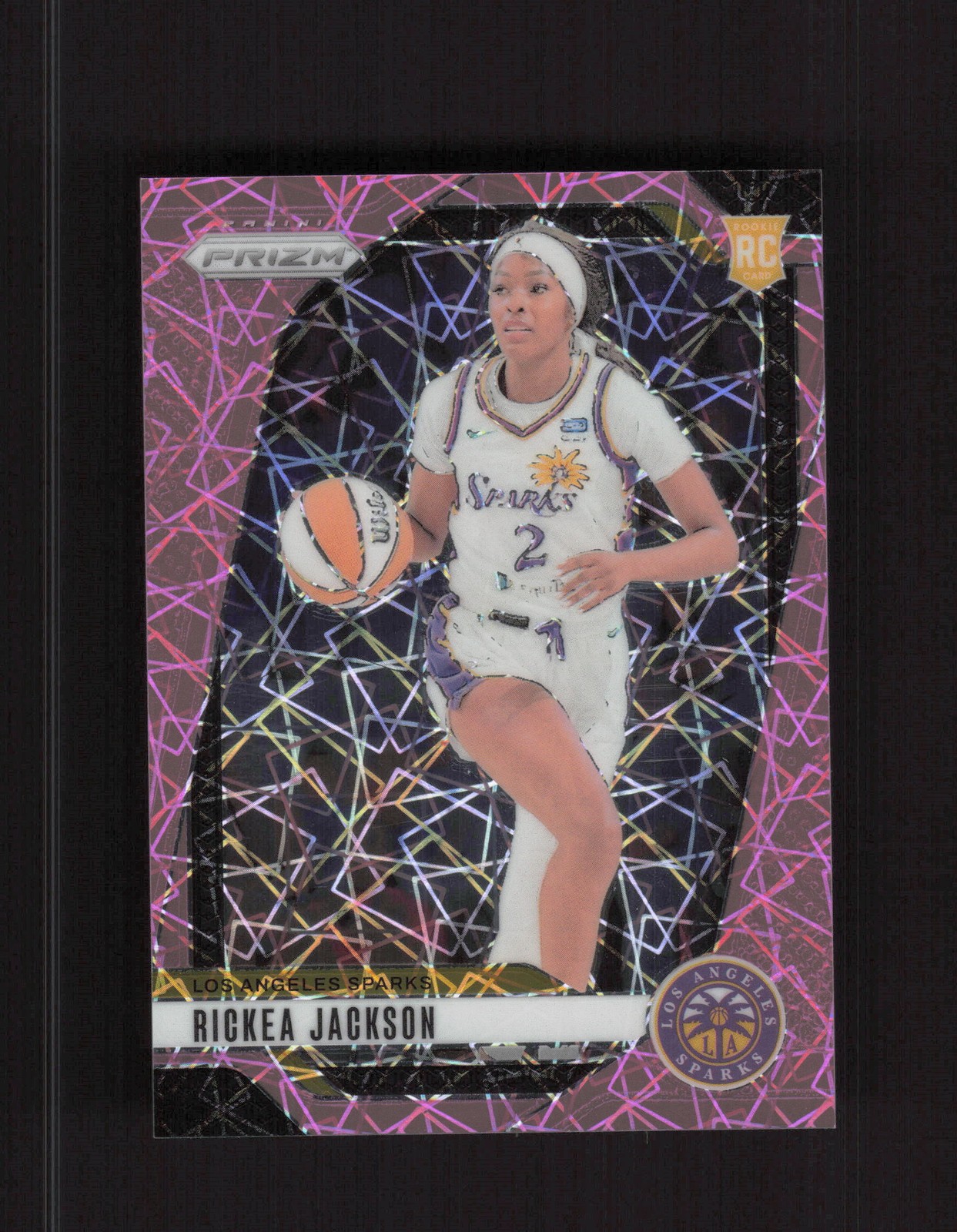 2024 Panini Prizm WNBA #60 Rickea Jackson Pink Velocity Prizms #/79 RC