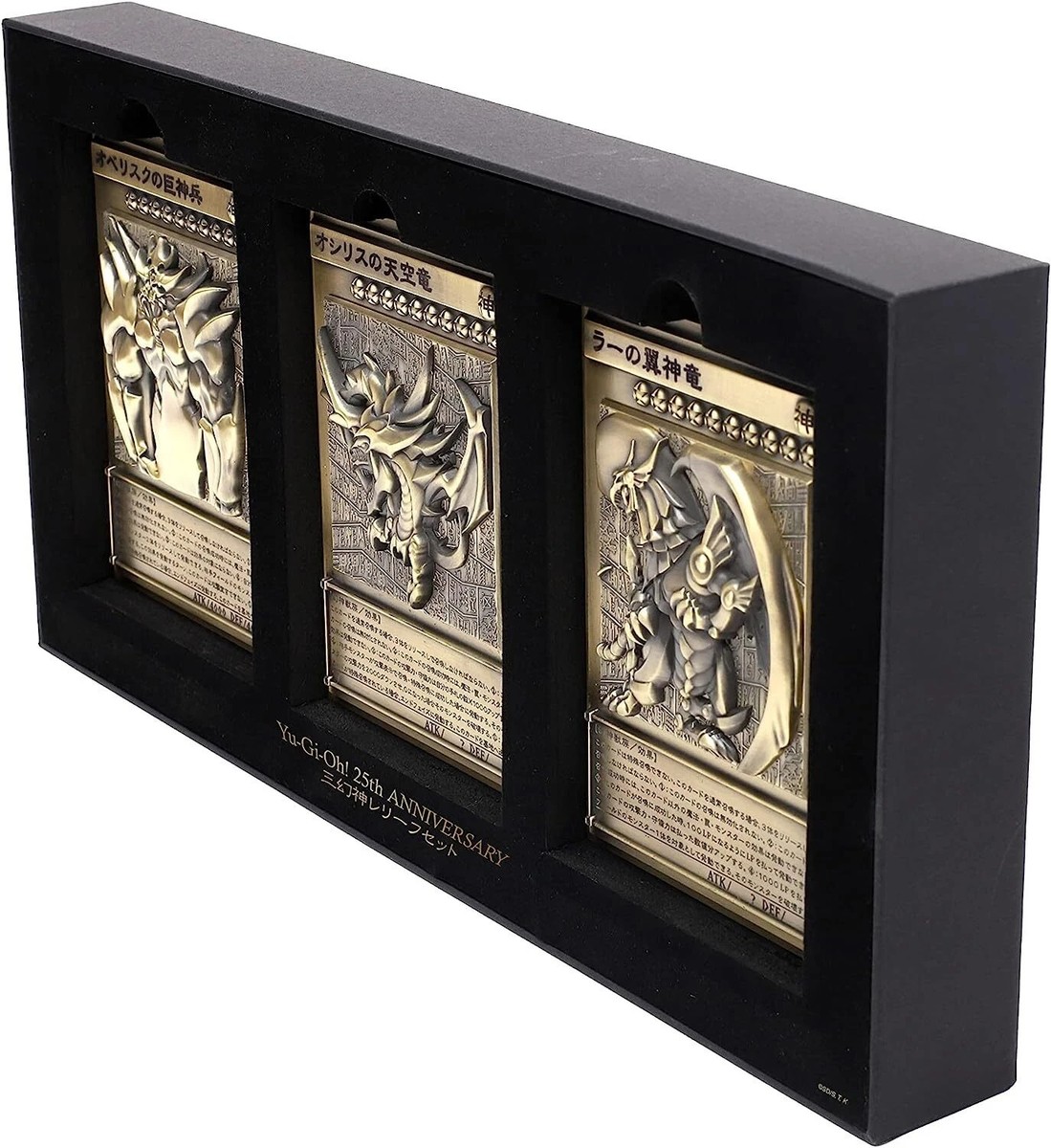 yugioh 25th anniversary egyptian god card relief set Yu Gi Oh Three Gods Display UNBOXING YuGiOh Stainless Steel Egyptian