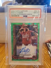 2025 Topps Sapphire Rookie Autographs Rhett Lowder Green Cracked Ice /99 #RA-RL