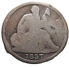 1837 Small Date Half Dime Seated Liberty No Stars Type Coin
