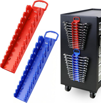 2 Pcs Wrench Holder, Magnetic Wrench Organizer SAE Metric Holder Garage Toolbox