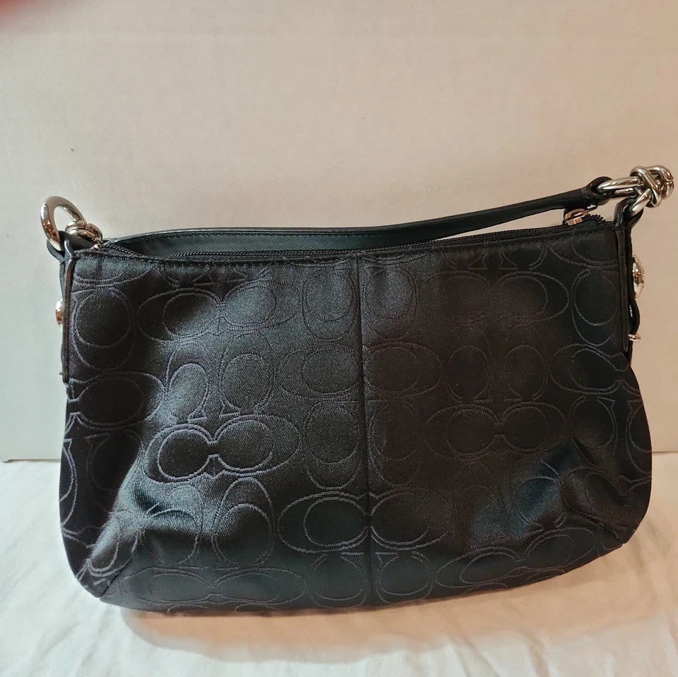 Coach Mia Signature Black Top-Handle Pouch Purse 44326 CLEAN - Image 2 of 4