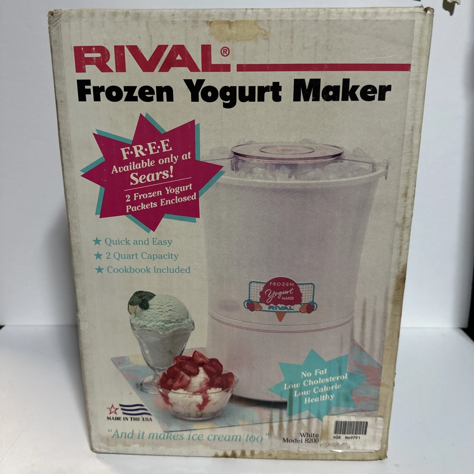 New! Sealed! Vtg RIVAL "Frozen Yogurt Maker & Ice Cream Freezer" Model 8200