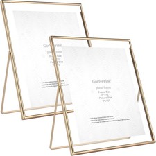 Gold 10x12 Floating Frame 2-Pack for Photo Sizes 7x9''8x10'',8.5x11'' ,Adjust...