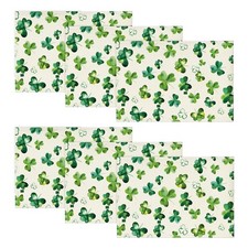 Lucky Shamrock St. Patrick's Day Placemats Set of 6, 12x18 Inch Seasonal Spring