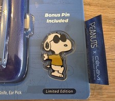 Snoopy Peanuts Limited Edition Pin Joe Cool Celavi  8 PC. Manicure Grooming Kit