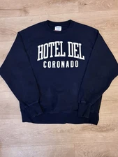Vtg Champion Reverse Weave Sweatshirt XL Hotel Del Coronado Navy Blue Crewneck