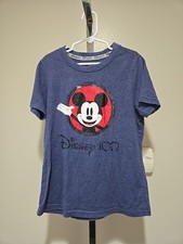 Disney 100 Years Of Wonder Blue T Shirt Short Sleeve Kids 7/8