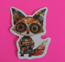 Fox Cute Patchwork Animal Sticker 2.25" x 1.58" U