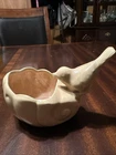 Vintage USA McCoy? Beige Small Bird on Scalloped Seashell Planter