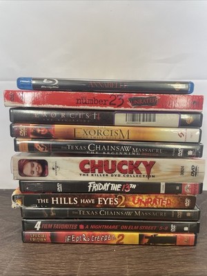 Lot Of 11 Horror DVDs Lot Scary Slasher Movies Jason Freddy Chucky Jeepers Gore