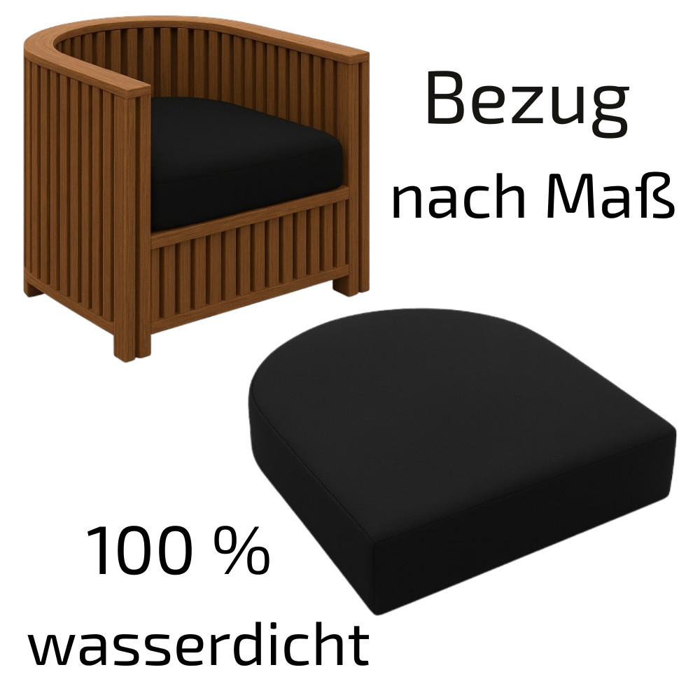 Granori Polsterbezug nach Maß Schutz Bezug für Sitzkissen halbrund | UNICOVR