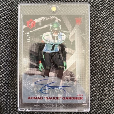 AHMAD SAUCE GARDNER 2022 PANINI CHRONICLES ROOKIE GRIDIRON KINGS AUTO /99 RC
