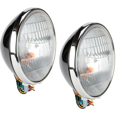 1934 Fits Ford Commercial Headlights, 12V Halogen, W/ Turn Signal