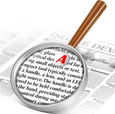 Handheld Magnifying Glass for Reading, 10X 30X Reading Magnifiers with Smooth Ha