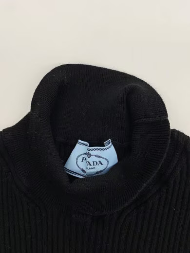 PRADA/Knit sweater (thick)/40/Cotton/BLK/AMA2 2023 675 thumbnail 6