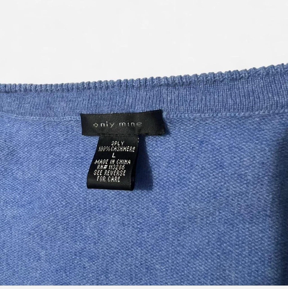 Suéter Only Mine 100 % cachemir para mujer L azul océano 2 capas suave acogedor minimalista Foto 2 de 4