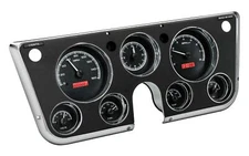 Dakota Digital 67-72 Chevy Truck Analog Gauges Black Alloy Red VHX-67C-PA-K-R