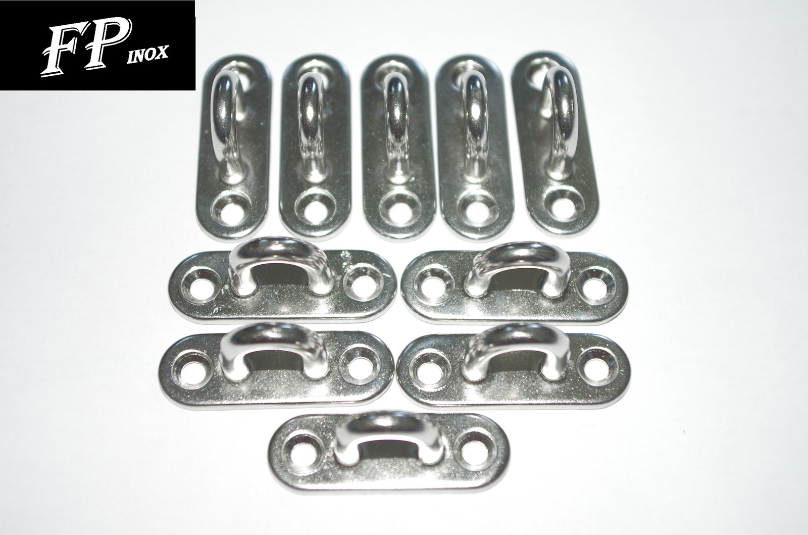 Pontet sur platine 60x20mm inox pour arrimage de charge et suspension d'atelier