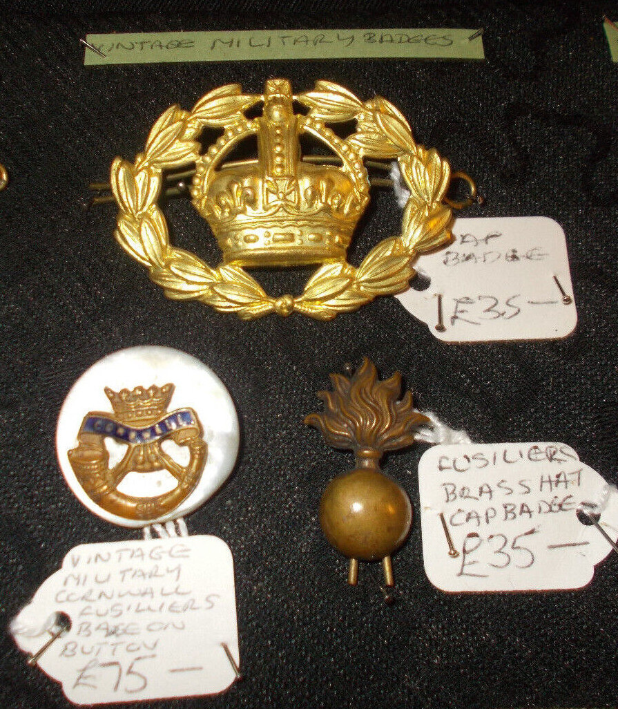 VINTAGE MILITARY CAP BADGES  -  SELECT BADGE INCL FUSILIERS