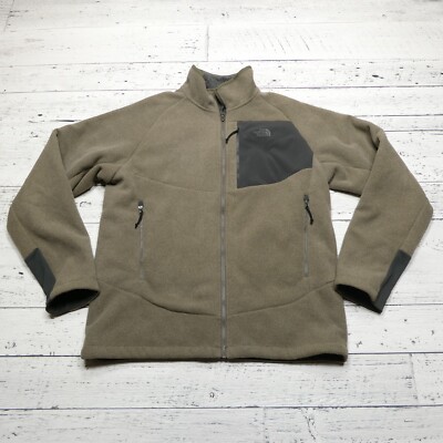 The North Face Jacket Mens Large Gray Sherpa Lined Full Zip Pockets Mock Neck