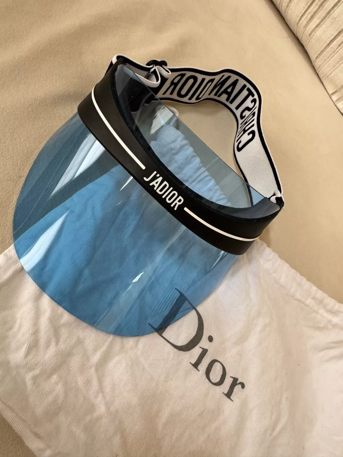 chapeau visière christian dior bleu 