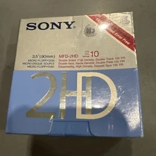 Sony MFD 2HD Double Sided - 3.5” 90mm Micro 10 Floppy Disk Pack - New