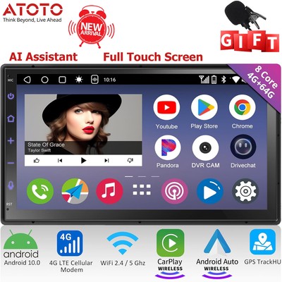 ATOTO A6PL 7 Zoll 2DIN Android Autoradio 4G LTE GPS Wireless Carplay 4G+64G WIFI
