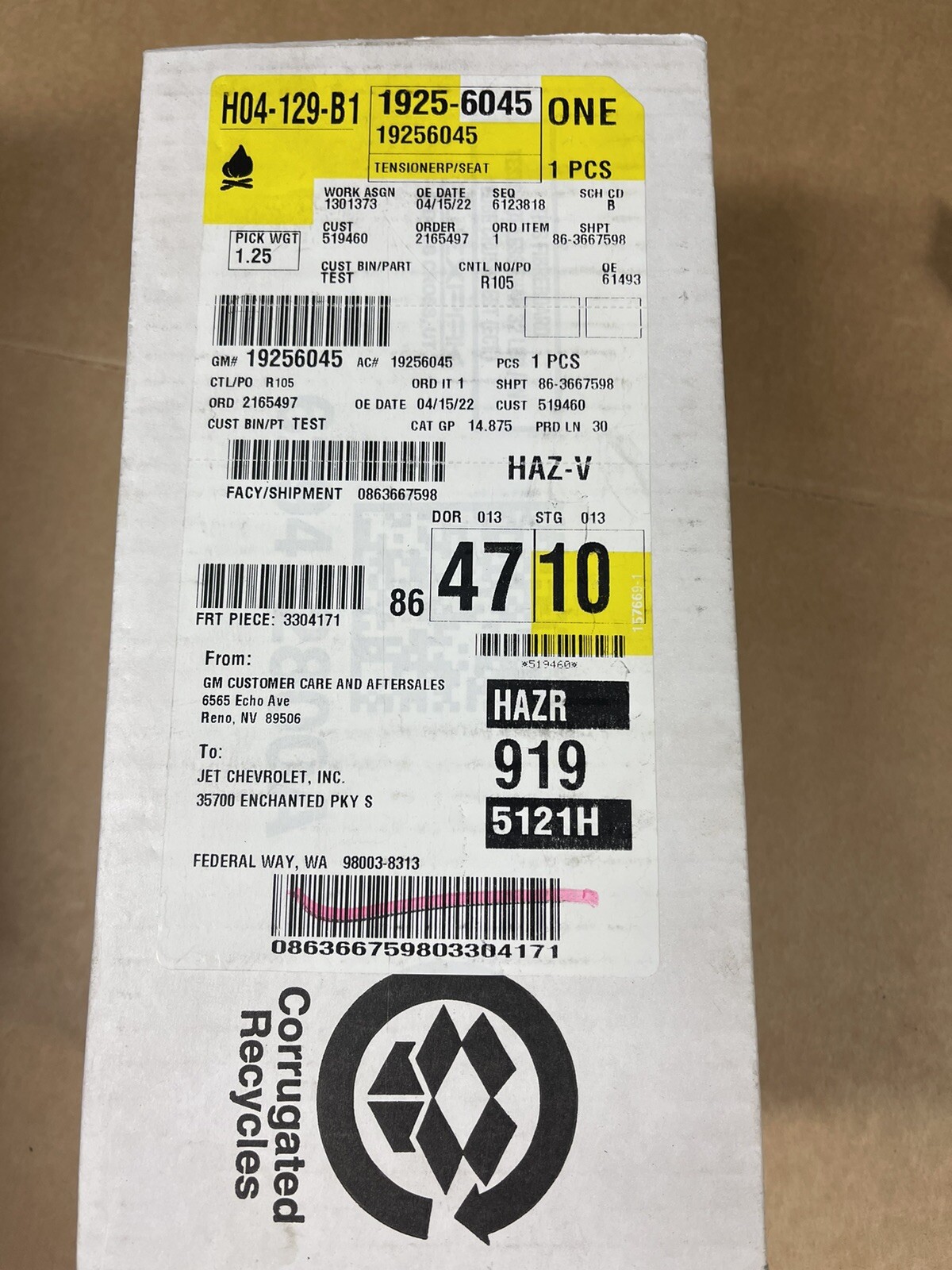 Genuine GM 19256045 Tensioner, Drivers Seat Belt, Black, 2010-17 ...
