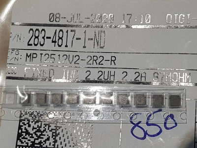 5 Stk. Festinduktivität 2.2 µH Geschirmt 2.2 A 87mOhm 1008 MPI2512V2-2R2-R Eaton
