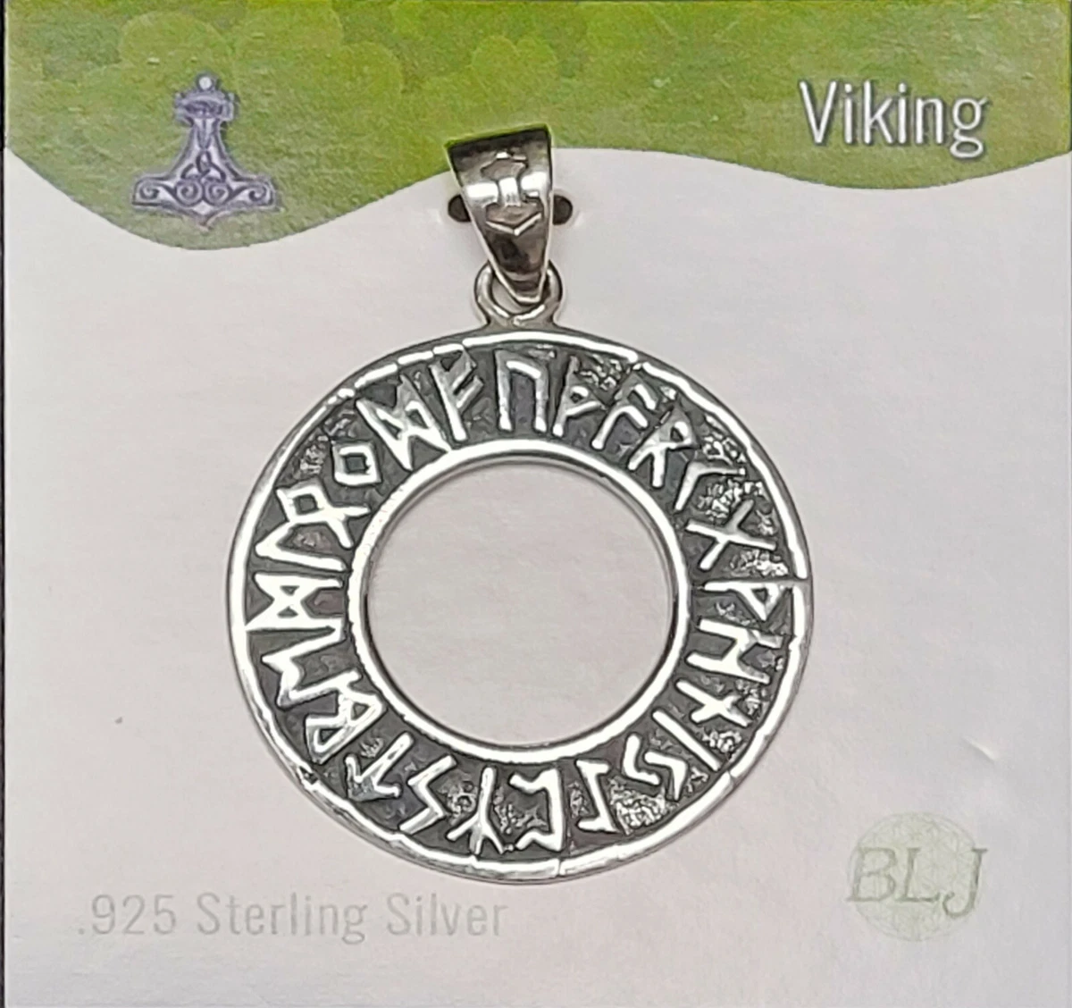 Sterling Silver "RUNE RING" Viking Norse Amulet Pendant + Story Card Jewelry  | eBay