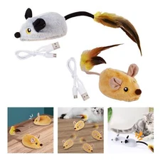 Interactive Cat Toy Cat Mice Toy Self Play Kitty Pet Supplies Chaser with Light