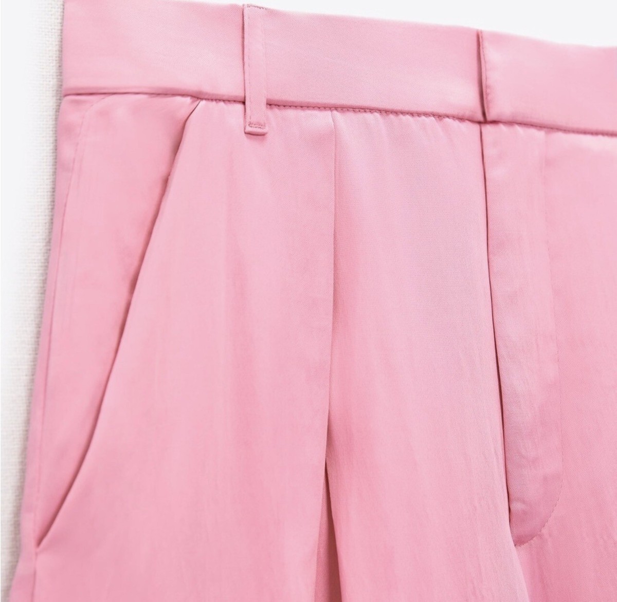 ZARA WOMAN FULL LENGTH SATIN EFFECT PANTS PINK 4661/502 | eBay