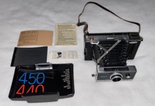Vintage Expanding Polaroid 450 Land Camera With Case Cover Manuals