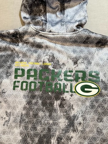 Green Bay Packers Reebok NFL Sweater Boys M Gray Full Zip Long Sleeve Hoodie. - Picture 5 of 10