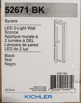 KICHLER Sycara Black Modern Integrated LED Dimmable Wall Sconce, Faceted Crystal