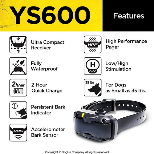 DOGTRA YS600 Controllo abbaiare collare cane senza corteccia testardo - Foto 5 di 8