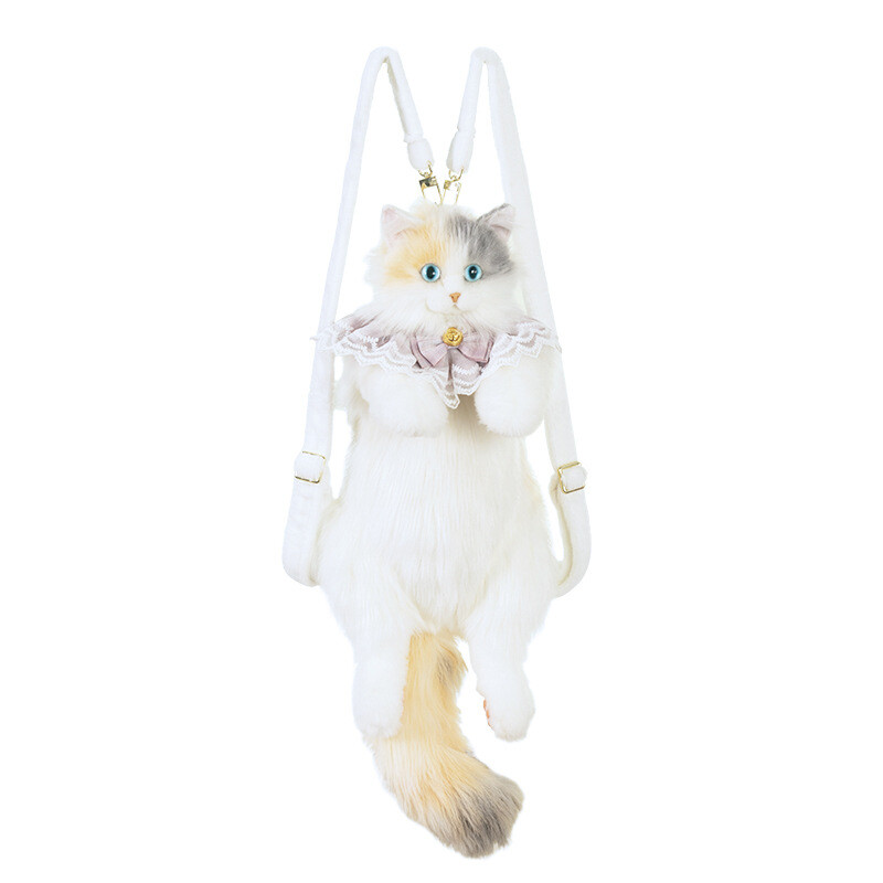 Simulated Stuffed Cat Backpack Realistic Animal Stuffed Bag  display picture 1